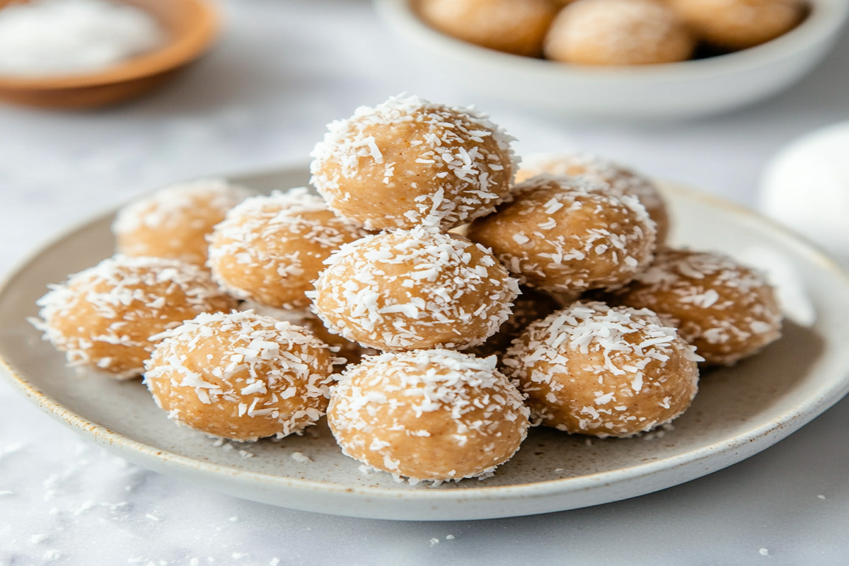 peanut butter balls with coconut powdered milk