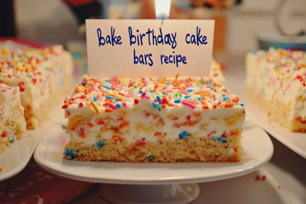 no bake birthday cake bars recipe